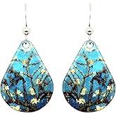 Almond Blossoms Van Gogh Earrings by d'ears Non-Tarnish Sterling Silver French Hook Ear Wire, made in the U.S.A. by family run small business. item #1747