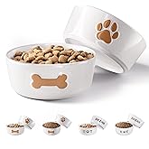 Ceramic Dog Bowl Set of 2 with Anti-Skid Base - 5" Wide x 2" Tall Ceramic Dog Bowls for Small Dogs - 2 Cup Capacity Food and Water Bowls for Dogs - Rubber Bottom Pet Bowl Set of 2 for Small Pets
