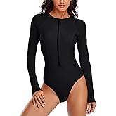 YATEEN Womens Athletic Training Swimsuit Long Sleeve Rashguard