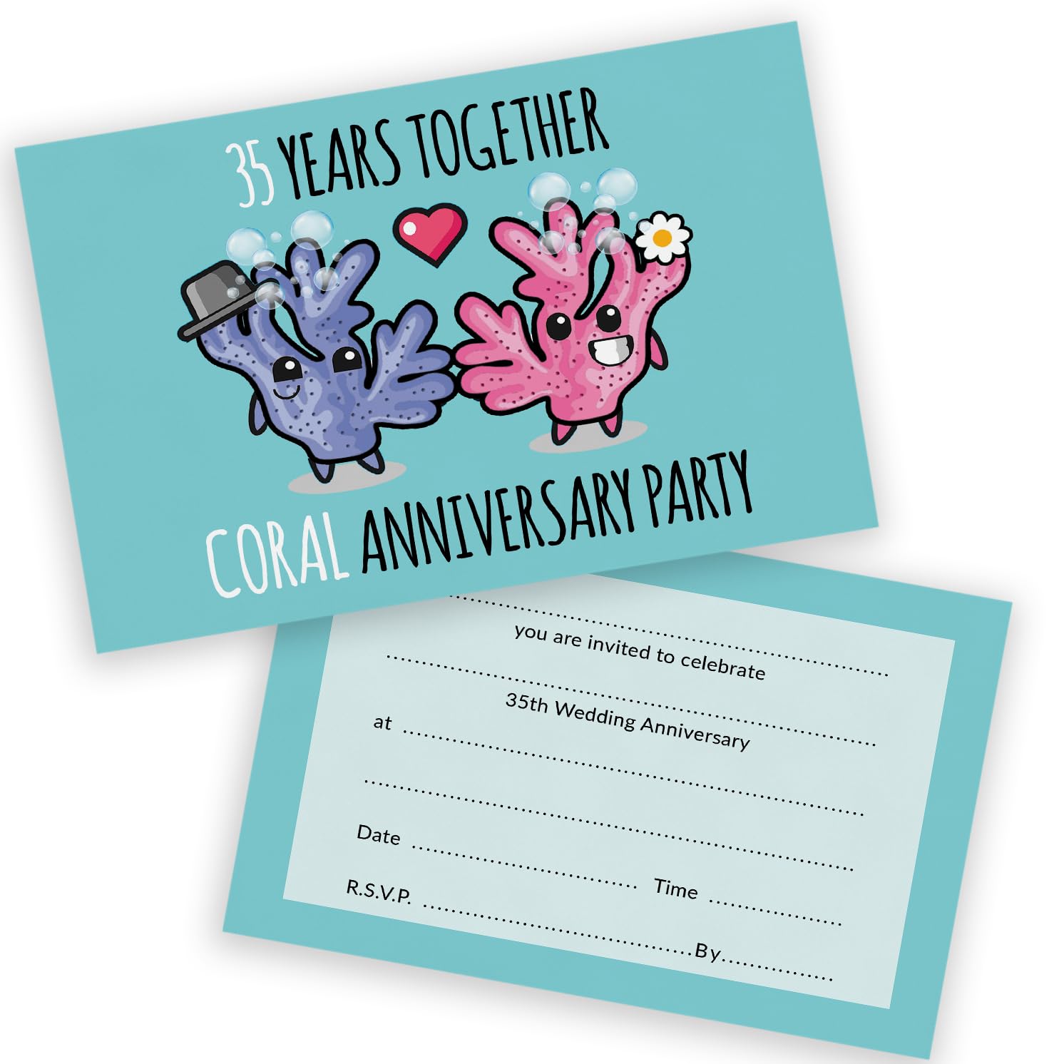 35th Anniversary Party Invitations - 35 Year Together 20 Pack - Wedding Anniversary Invitations for Friends Family A6 Party Invites Invitation Cards with Folding Envelopes
