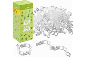Yuanling Plant Support Clips 100 Pcs Plastic Tomato Clips Plant Clips for Climbing Plants Clear Grape Tomato Vine Trellis Clips for Garden Vegetables Plants Flower Grow Fixing (White)
