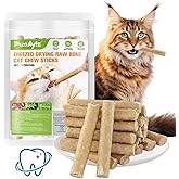 Puxulyiz Freezed Dried Cat Chew Sticks, Cat Dental Treats for Freshens Breath and Controls Tartar, Feline Teething Sticks