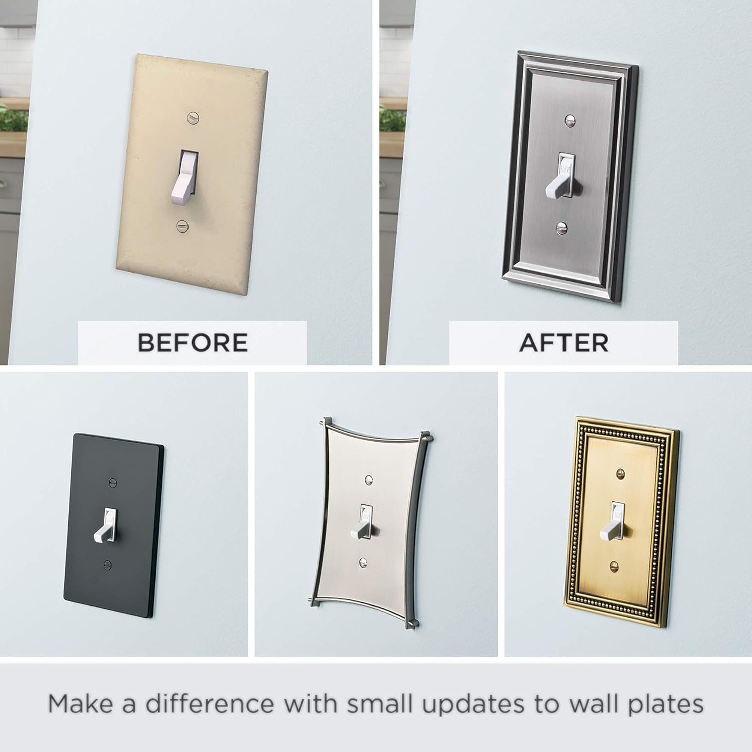 Franklin Brass W35059-SN-C Classic Beaded Single Duplex Wall Plate/Switch Plate/Cover, Satin Nickel - - 