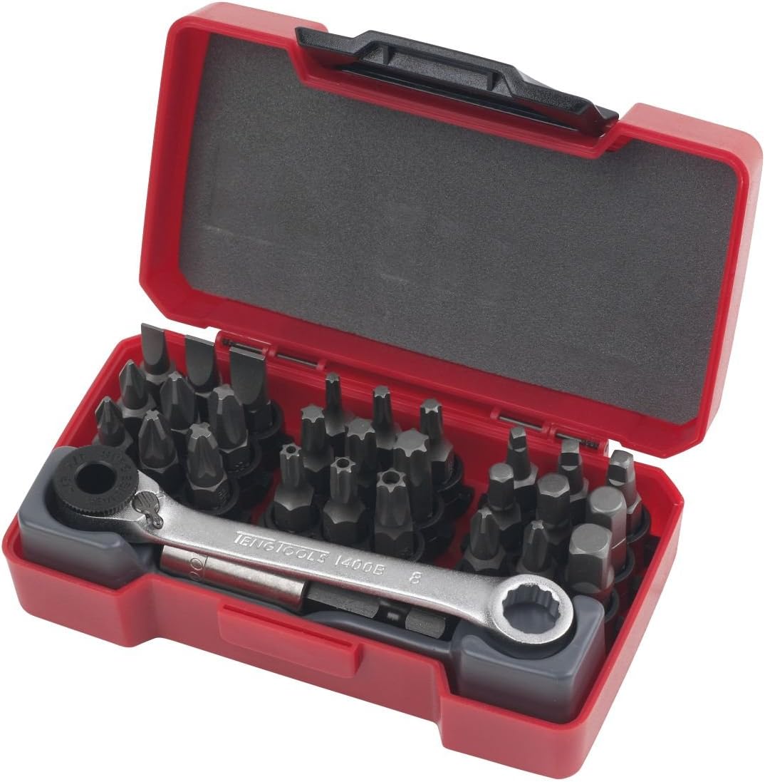 Teng Tools Bit Set with 1/4 Bit Ratchet 29Pcs Amazon.co.uk DIY & Tools