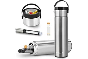 MEDINEED Insulin Cooler Travel Case, 60H 3 Pens Diabetes Travel Case Travel Medicine Organizer, Medication Cooler for Travel Diabetes Care, Travel Medicine Kit with TSA Approved Ice Packs (Silver)