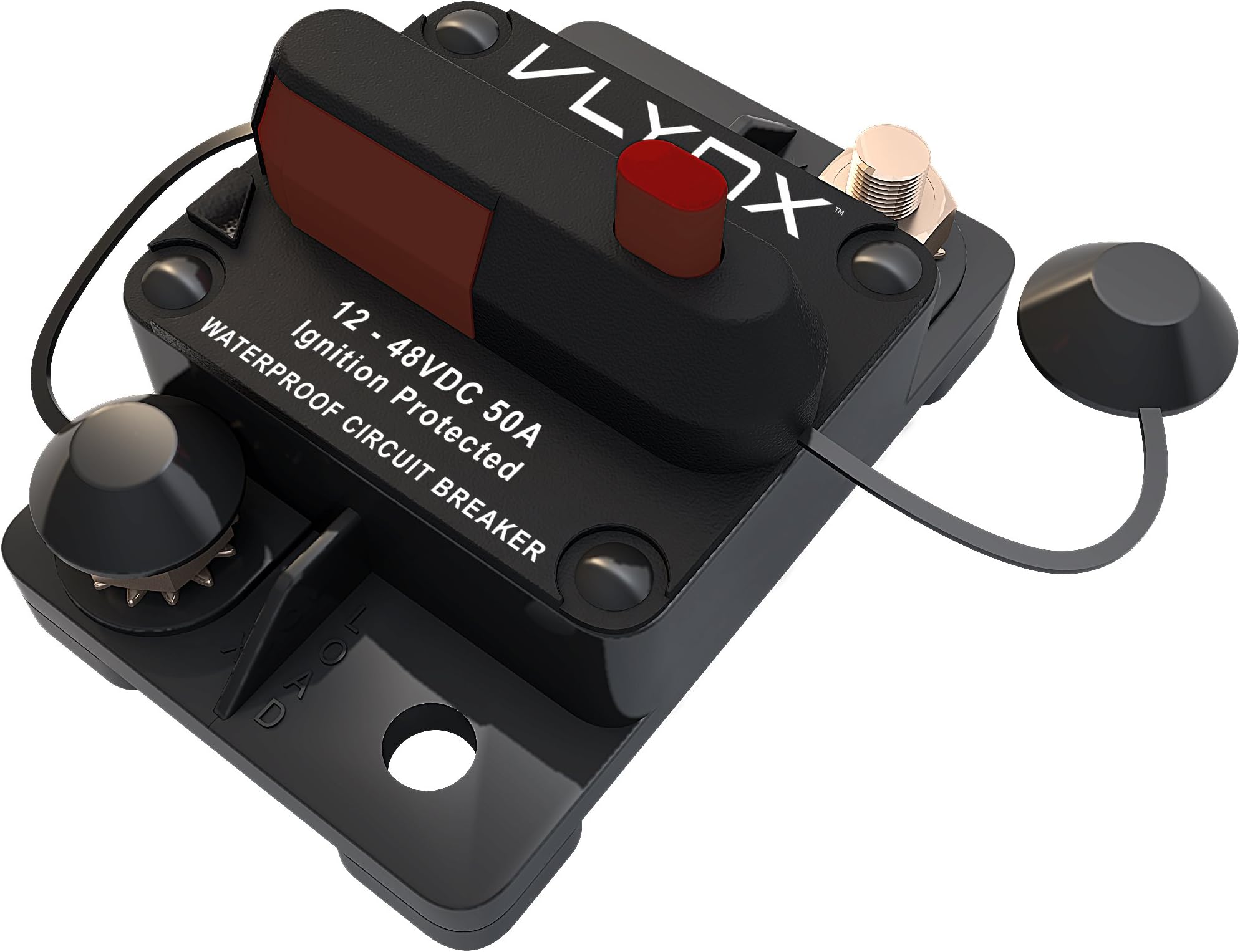 VLYNX VCB50 12V/24V/36V/48VDC 50 Amp Resettable CRANES Circuit Breaker
