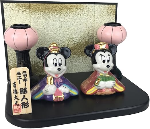 Amazon ディズニー 雪洞付陶器ミニ雛飾り ミッキー雛人形 間口18 奥行12 高さ13ｃｍ 平飾り おもちゃ