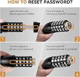 Looxmeer 8mm Thickened Chain Lock 90cm 5-Digit Combination Waterproof Cover view 9