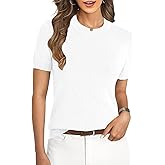 GKBK Women's Soft Short Sleeve Wool Blend Pullover Sweater for Business Casual & Fashion