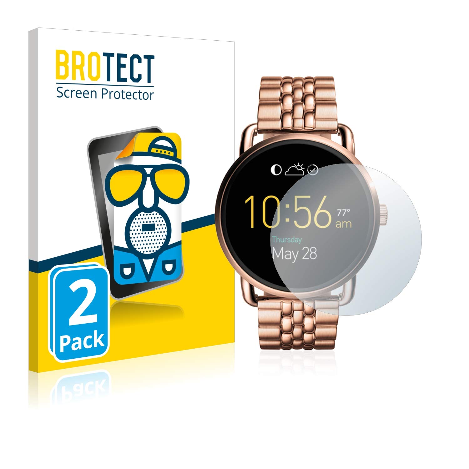 BROTECT Protector Pantalla Anti-Reflejos Compatible con Fossil Q ...