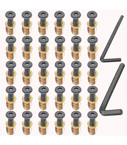 Glarks 134Pcs 1/4-20 5/16-18 Furniture Screw In Nut Threaded Inserts Assortment Kit 10 12 15 20 25mm Wood Inserts Bolt Fastener Connector Hex Socket Drive With Twist Drill And Hex Wrench Set