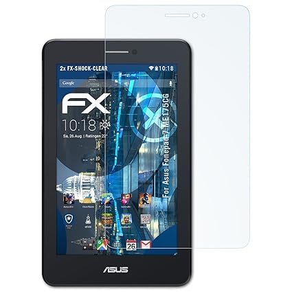 atFolix Schutzfolie kompatibel mit Asus Fonepad 7 ME175CG Panzerfolie, ultraklare und stoßdämpfende FX Folie (2X)