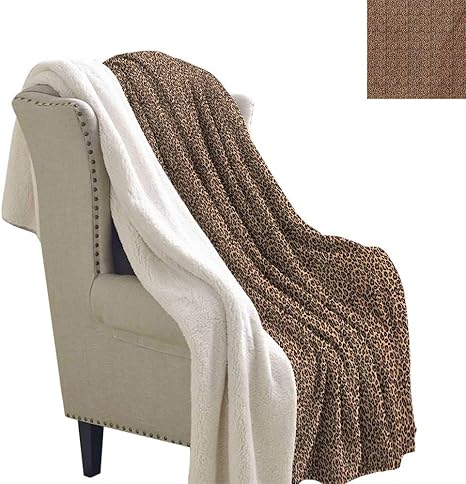 Amazon Sunnyhome ヒョウ柄プリント ライトサーマルブランケット ヒョウ柄 イラスト エキゾチック アフリカン ファウナ風パターン ライフ 快適 スローブランケット ペールオレンジ ブラック W60 X L47 Inch ひざ掛け ハーフケット オンライン通販