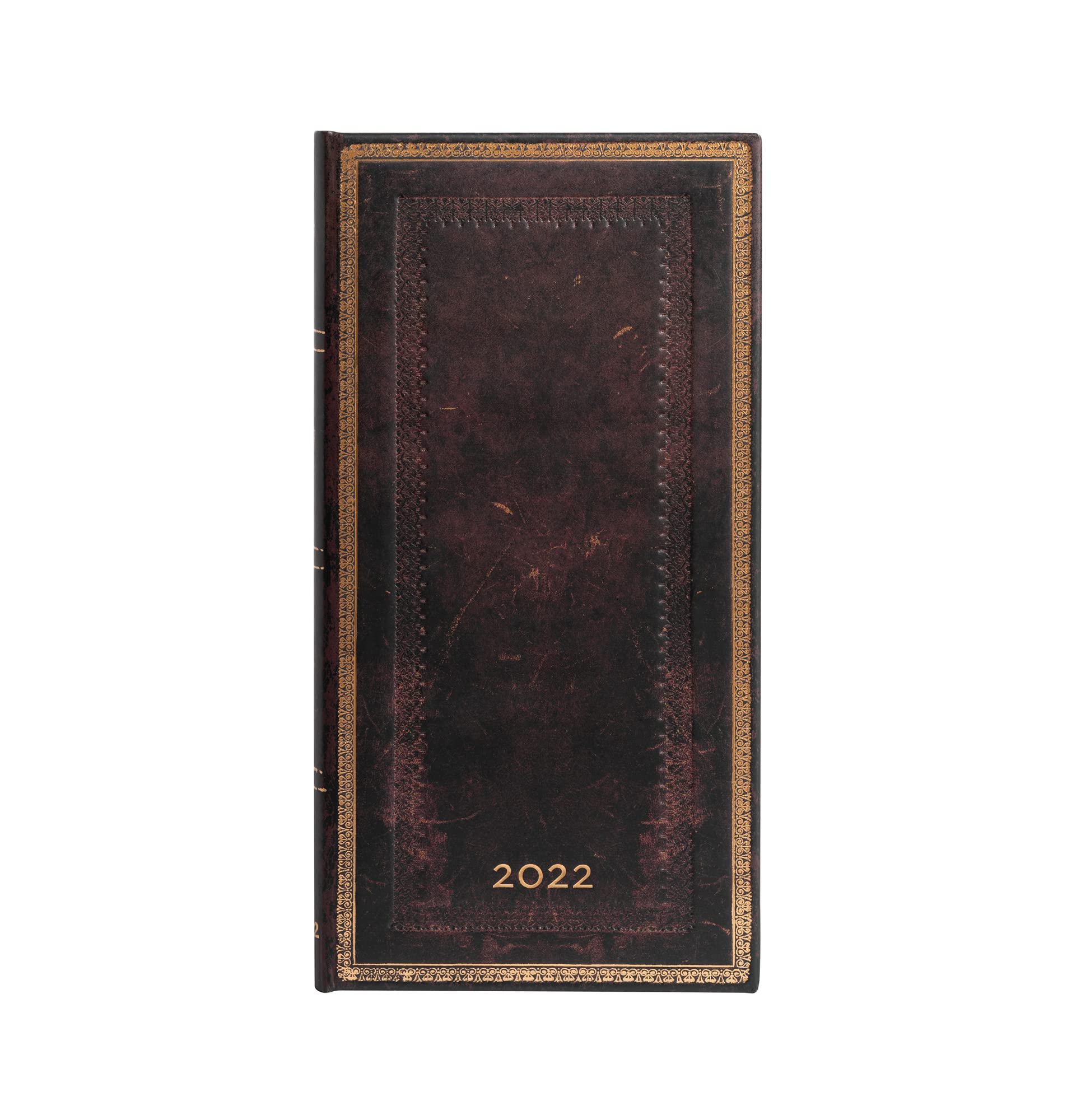 Paperblanks Calendar 12 Months 2022 Moroccan Black | Horizontal | Delgado (95 × 180 mm)