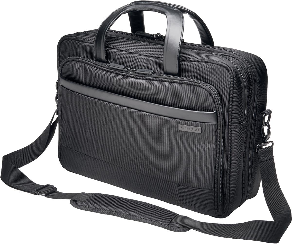 Kensington K60386EU Laptop Briefcase, Contour 2.0 15.6 Inch Business Laptop Briefcase, Medium Shoulder Bag for Laptops & Tablets, Water Resistant Secure Bags for Men & Women, Hand Luggage, Travel Bag