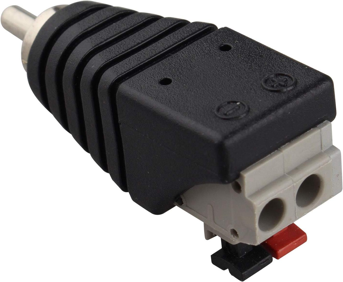 Jopto 4PCS Speaker Phono RCA Male Plug to AV 2 Screw Terminal Female Adapter Audio Video Balun Spring Press Type Adapter Professional DC Power Connector for CCTV (RCA Male To AV 2 Screw Female) Black - Image 4