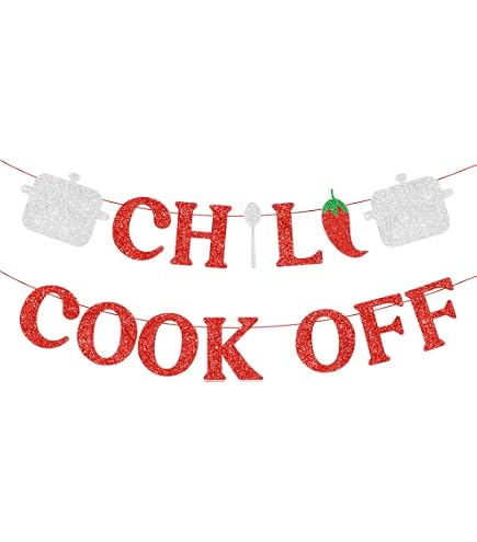 Chili Cook Off Banner Decorations - Cardboard Party Banner For Chili Festivals & Cooking Contests - View #2