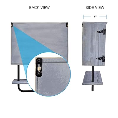 Buy Excello Global Products Barndoor Bathroom Wall Cabinet Space Saver Storage Cabinet Kitchen Medicine Cabinet With Adjustable Shelf And Towel Bar Rustic Gray Online In Indonesia B08lkv9lvc