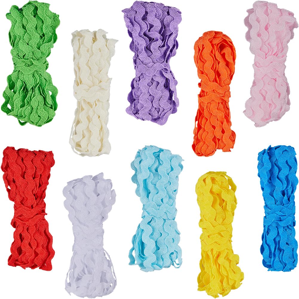 GORGECRAFT 10 Colors 54.6Yds/50M RIC Rac Trim Ribbon Zig Zag Fabric ...