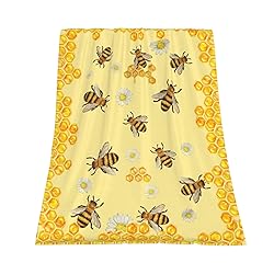 Bee Blanket Cozy Fluffy Honey Bee Fleece Throw