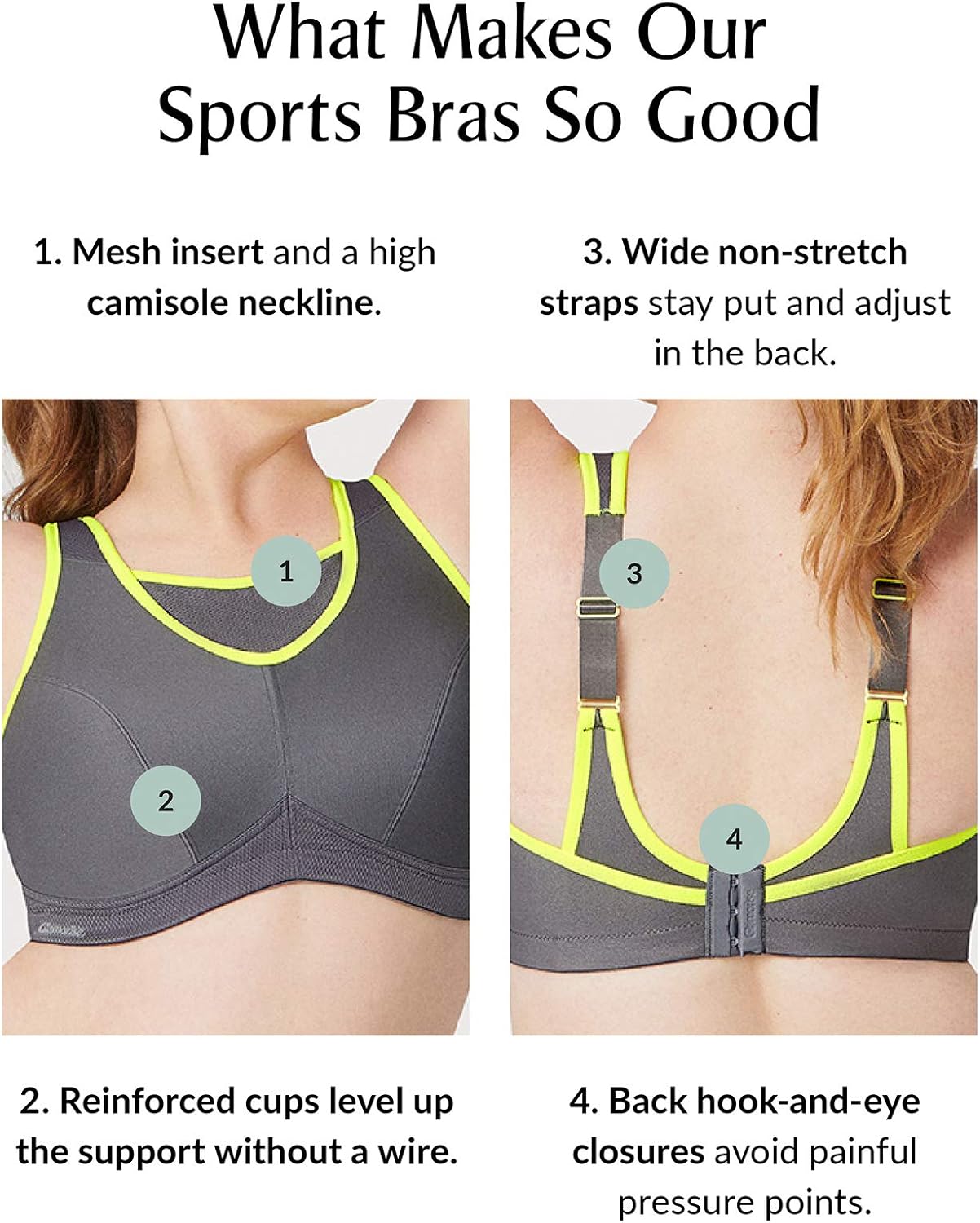 Glamorise Women's No-Bounce Camisole Sports Bra Wirefree #1066: Clothing