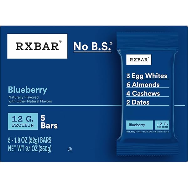 RXBAR PROTEIN BARS, PROTEIN SNACK, SNACK BARS, BLUEBERRY, 9.1OZ BOX (5 COUNT)