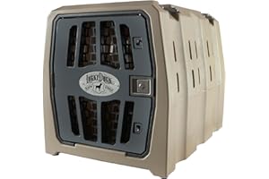LUCKY DUCK Lucky Dog Kennel, Durable Crash Tested Portable Dog Crates, Intermediate, Tan