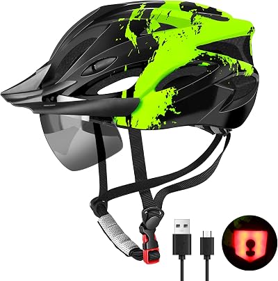 RaMokey Bike Helmet Lightweight LED Light Visor 57-62 cm Adjustable