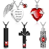 Fumete 5 Pcs Ashes Urn Necklace Keepsake Cremation