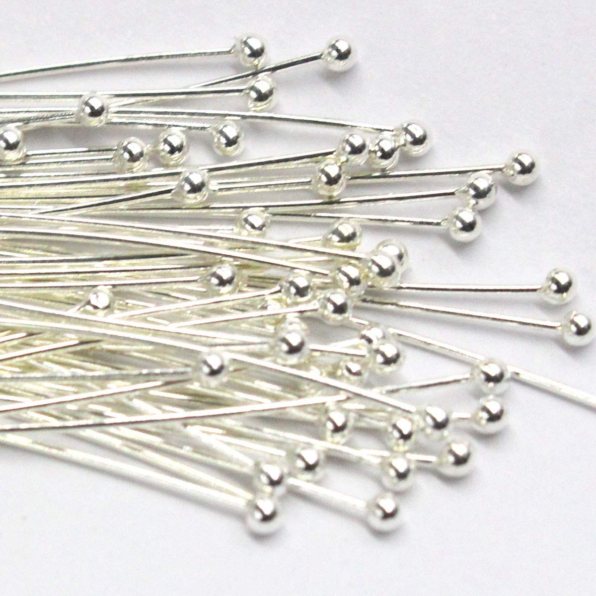 Tacool Real 925 Sterling Silver Head Pins 0.6x2x35mm for Gemstone