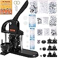 VEVOR Button Maker, 1/1.25/2.28 inch(25/32/58mm) 3-in-1 Pin Maker with 300pcs Button Parts, Ergonomic Arc Handle Punch Press Kit, Button Maker Machine with Panda Magic Book, for Children DIY Gifts