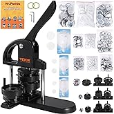 VEVOR Button Maker Machine, 1/1.25/2.28 inch(25/32/58mm) 3-in-1 Pin Maker, Installation-Free Badge Punch Press Kit, Button Ma