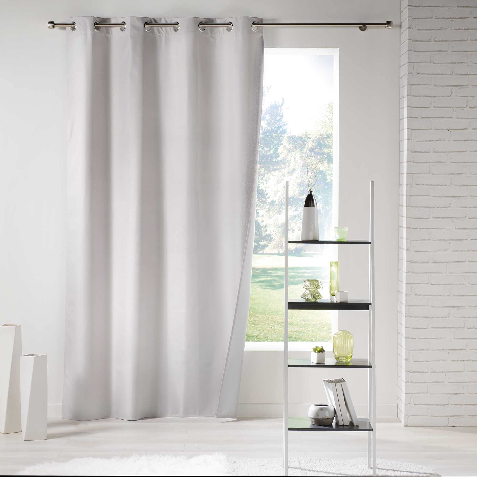 Douceur d'Intérieur ICEMOUNT Eyelet Curtain, 140 x 260 cm, Polyester, Plain, Thermal, Natural — image 1