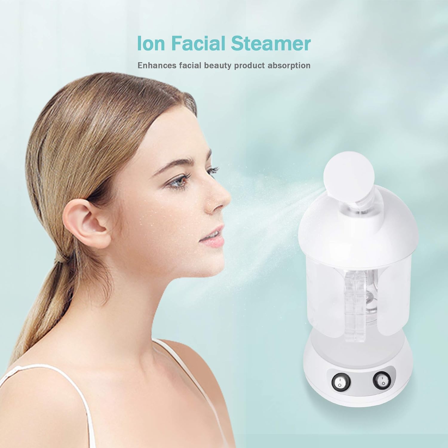 Hair Steamer EZBASICS 2 in 1 Ion Facial Steamer, Hair Humidifier Hot Mist Moisturizing Facial Atomizer Face Hydration System Sprayer, Design for Personal Care Use At Home or Salon: Beauty