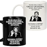 Breezy Valley Grandma Grandpa Coffee Mugs - Valentines Gifts for Grandparents from Grandchildren Grandkids, Coffee Mugs for Grandparents, Best Grandma and Grandpa Birthday Gifts Ideas Mug