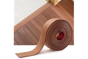 INMOZATA 10Ft Floor Transition Strip, Self Adhesive Vinyl Cover Floor Strip Laminate Flat Divider Flooring for Joining Floor Gaps, Carpet, Threshold Cover, Doorway Transitions Strip(Light Brown)