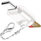USB C Micro SD Card Reader for Android Phone, Camera, Laptop with Keychain, Mini Metal Type-C Card Reader (Silver)