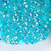 Flatback Rhinestones Round Gems for Nails Art and Crafts 4000Pcs SS6 2mm AB Crystals Glitter Stone DIY Bags Clothes Shoes (Aqua Blue AB)