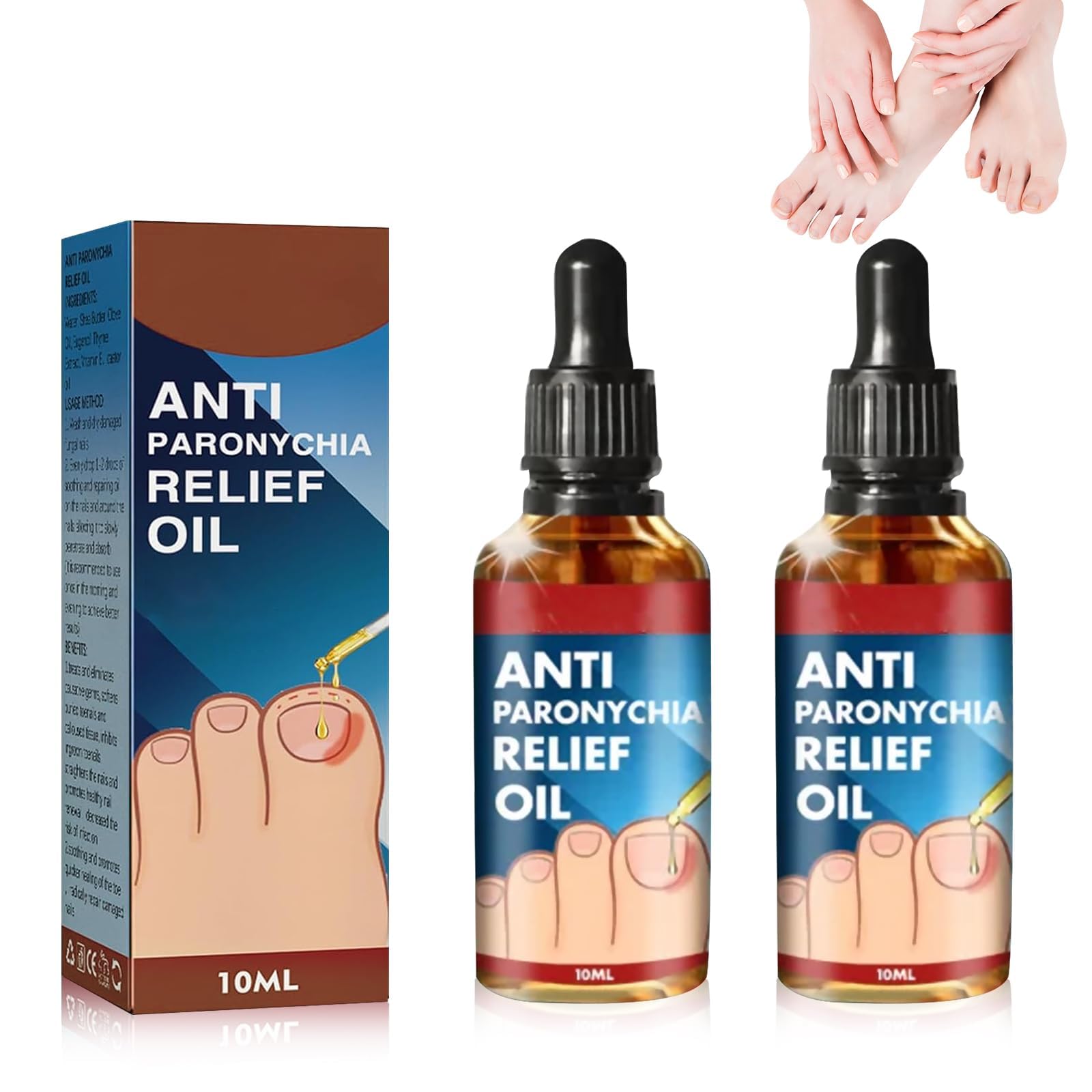 2PCS Paronychia Nursing Oil, German Toenailcare Anti Paronychia Relief Oil, Repair for Damaged Discolored Thick Nails