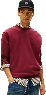 Sweat Homme Regular Fit Flag Fleece Col Ras-du-Cou, Rouge (Red Wine), XS