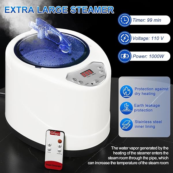 X-VCAK UPGRADED PORTABLE SAUNA OF RELAXATION, DETOXIFICATION, STEAM SAUNA FOR HOME WITH STEAMER, PAIRS REMOTE CONTROL, FOLDING CHAIR, 9 LEVELS, 2.6’ X 2.6’ X 5.9’