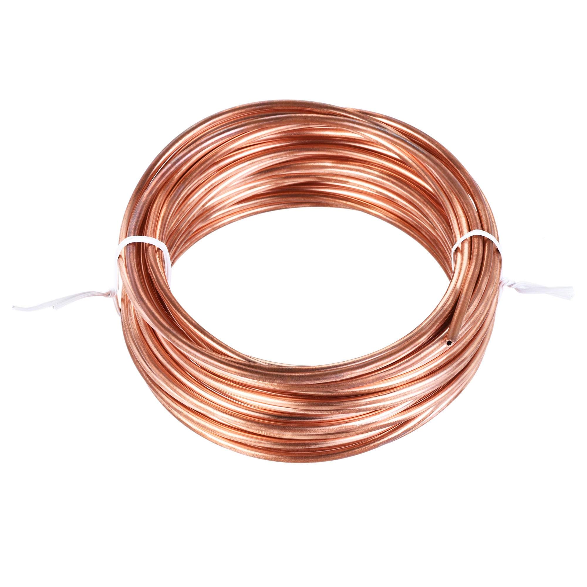 sourcing map Refrigeration Tubing 3.5mm OD x 2.5mm ID x 24.5Ft Length Copper Tubing Coil