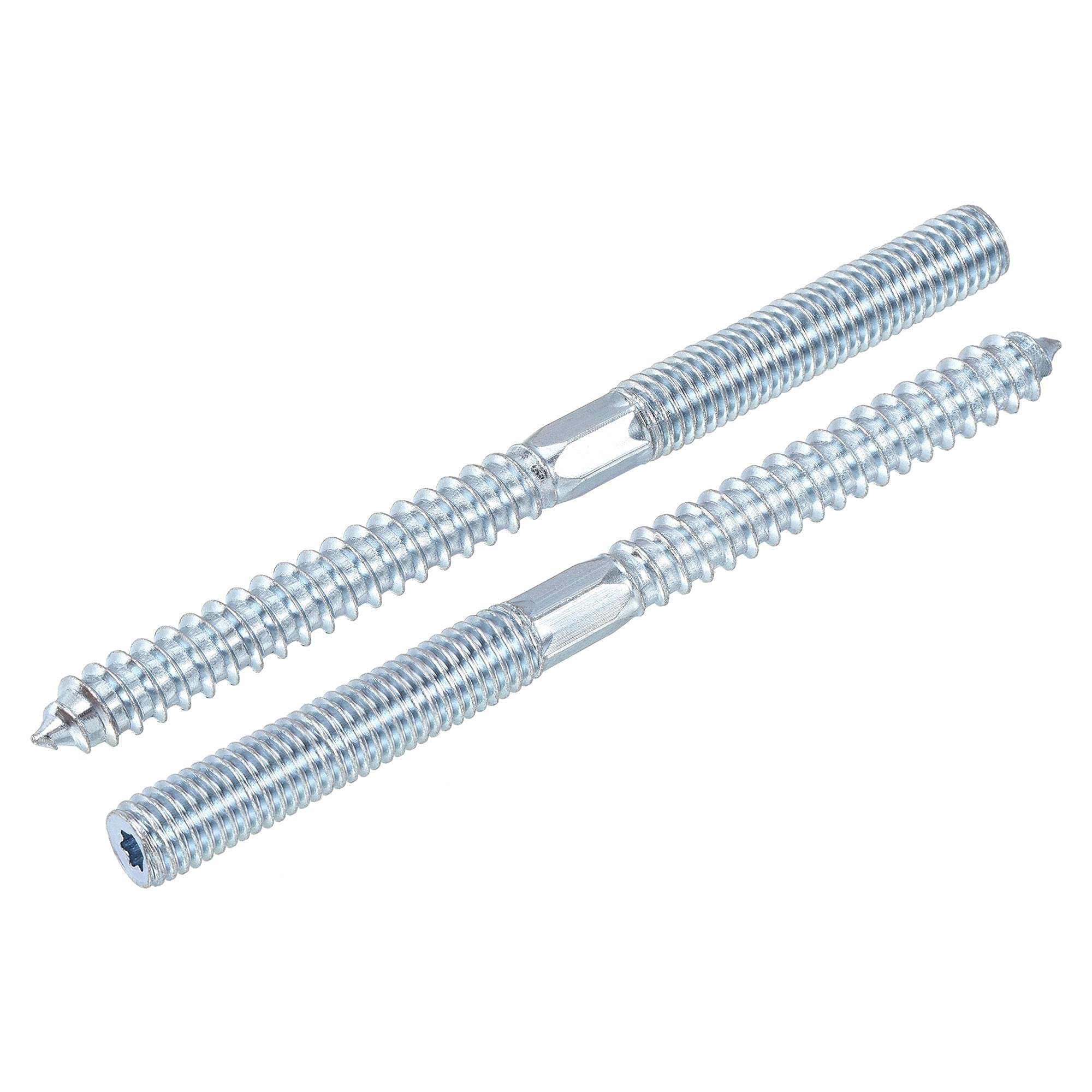 sourcing map M10x50mm Hanger Bolts Double Head Dowel Screw 120mm Length 10pcs