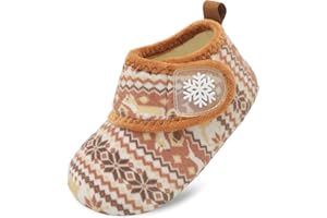 Scurtain Toddler Slippers Winter Boots Kids Slippers Girls Boys Toddler Snow Boots Baby Warm Socks Lightweight House Shoes Non-Slip Ankle Booties Walking Shoes