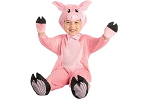 Spooktacular Creations Baby Unisex Piggy Costume with Pink BowTie for Infants, Kids Halloween Trick or Treat Dress up, Animal Themed Party (12-18 months)