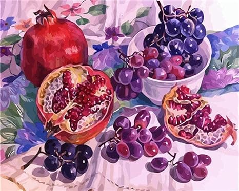 Amazon Co Jp Nc56 Diyデジタル油絵デジタル油絵壁画家の装飾アクリル絵の具赤いザクロとブドウ ホーム キッチン Amazon Co Jp Nc56 Diyデジタル油絵デジタル油絵壁画家の装飾アクリル絵の具赤いザクロとブドウ ホーム キッチン