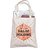 BLUPARK DM Gift Bag Of Holding Tote Bag DND Dice Canvas Tote DnD Accessory Bag of Holding Gifts Tabletop Game RPG Gift