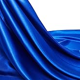 Royal Blue Satin Fabric by The Yard, 55 Inch Wide, Shiny and Soft Charmeuse Satin Fabric for Sewing Wedding Bridal Dress Craf
