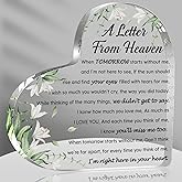 Bereavement Acrylic Heart Sign Gifts for Women Men, A Letter from Heaven Table Decor, Sympathy Gift for Loss of Loved One Remembrance Decor, Acrylic Memorial Gift