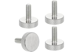 MECCANIXITY M5x12mm Knurled Thumb Screws, 304 Stainless Steel Flat Head Thumb Screws Metric Diamond Knurled Head Bolts Grip K